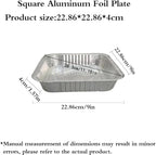 Non-Stick Disposable Air Fryer Aluminum Foil Liners Square 50PCS, Oil-Proof - Image 2