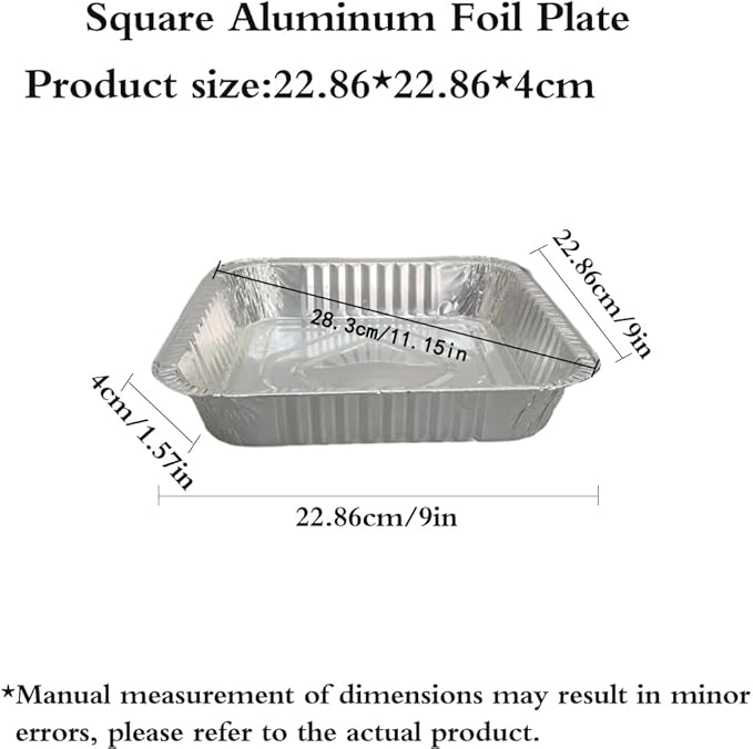 Non-Stick Disposable Air Fryer Aluminum Foil Liners Square 50PCS, Oil-Proof - Image 2