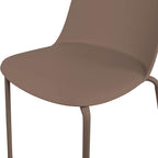 2xhome Modern Stackable Armless Dining Chair | Plastic Shell Seat with Metal Legs | Indoor or Outdoor Use | Home Kitchen Patio, Brown - Image 7