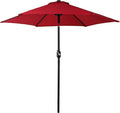 Sunnydaze Outdoor Patio Umbrella - Polyester Table Market Umbrella with Push-Button Tilt and Crank - 6 Sturdy Ribs - Red - 7.5ft by SunnydazeDecor