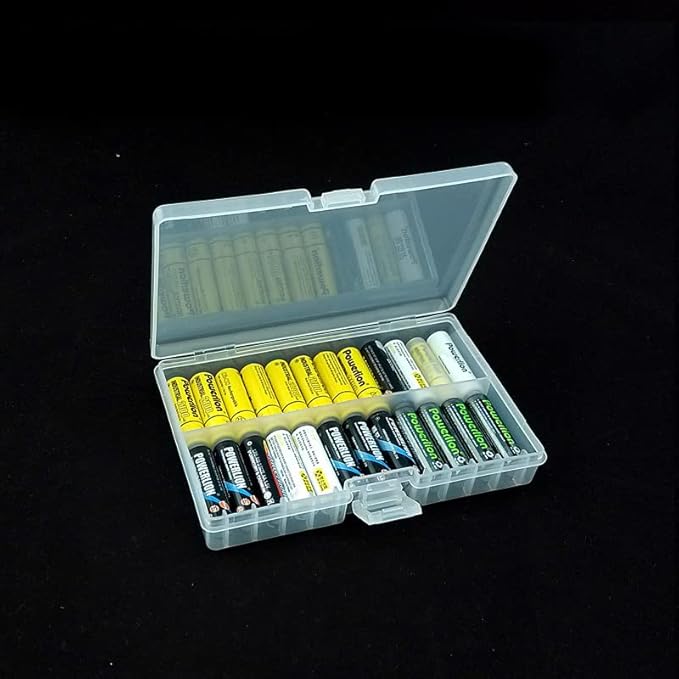 Fielect 48 x AA Battery Storage Case Holder Organizer Box Transparent - Image 3
