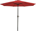 Sunnydaze Outdoor Patio Umbrella - Polyester Table Market Umbrella with Push-Button Tilt and Crank - 8 Sturdy Ribs - Red - 9ft - Image 10
