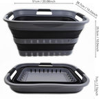 SAMMART 30L Collapsible 3 Handled Plastic Laundry Basket - Image 3
