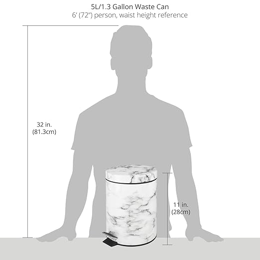 mDesign Pedal Waste Basket — Metal Waste Bin - Image 5