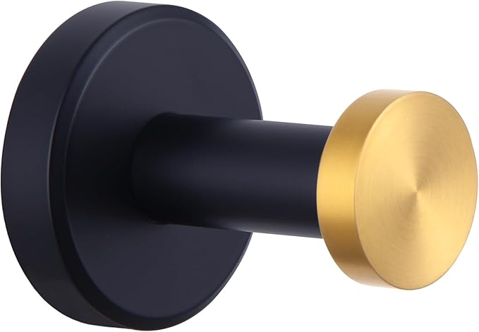 APLusee Black Gold Robe Towel Hook, Stainless Steel Coat Hanger, Clothes Holder by APLusee