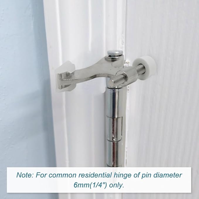 12 Pack Hinge Pin Brushed Nickel Door Stopper, Adjustable Heavy Duty Hinge Pin - Image 2