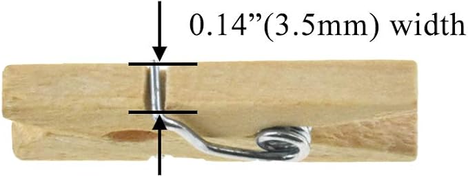 HAHIYO Wooden Clothes Pins Clothespins Mini Do NOT Fall Apart 1 inches Length - Image 3