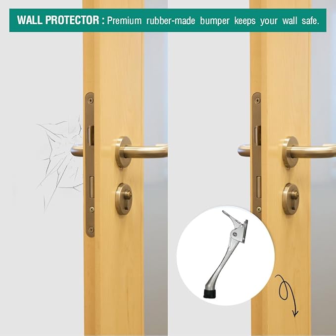 One Touch Kickdown Door Stopper, Door Holder, Heavy Duty Door Stops, Bottom of - Image 8