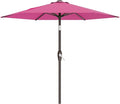 AreShark 7.5FT Patio Umbrella Table Market Umbrella with 6 Sturdy Ribs, Button Tilt/Crank, Heavy-Duty Outdoor Umbrellas for Pool, Deck, Garden and Backyard, Rose Pink by Unknown