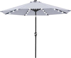 ABCCANOPY Durable Solar Led Patio Umbrellas with 32LED Lights 11FT (Grey) by ABCCANOPY