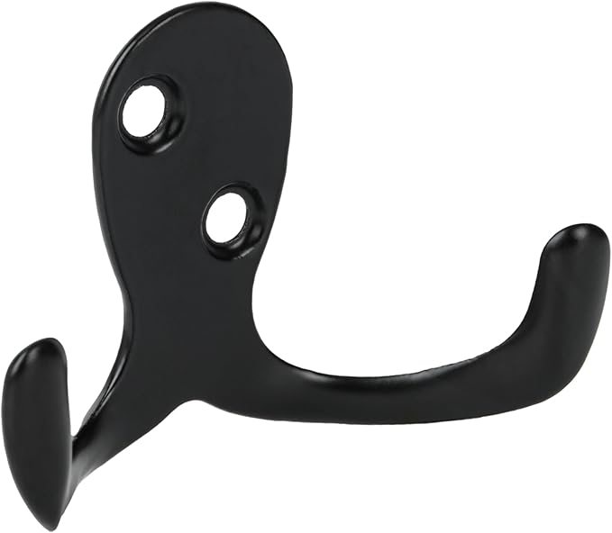 Aynoo 10 Pack Coat Hooks, Metal Wall Hooks Hardware, Heavy Duty Double Prong - Image 5