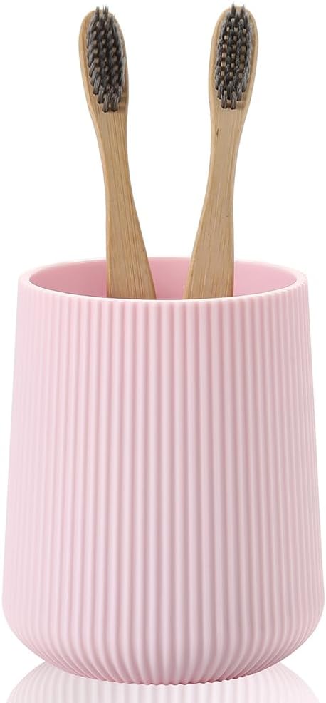 Pink Striped Toothbrush Holder for Electric Toothbrushes Bathroom Organizer for by KellyHome