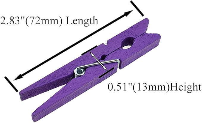 HAHIYO Colorful Wooden Clothes Pins Clothespins Wide Do NOT Fall Apart 2.87 - Image 2