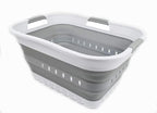 SAMMART 30L Collapsible 3 Handled Plastic Laundry Basket by SAMMART