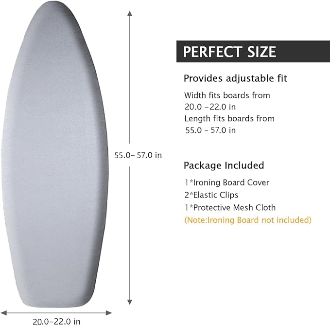 SheeChung Ironing Board Cover and Pad 22“x57”, Thick Iron Board Cover - Image 2