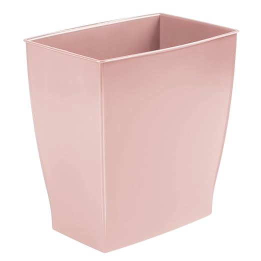 iDesign Small Plastic Bathroom Trash Can, Slim Rectangle Garbage Bin by iDesign