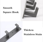 Coat Rack, Heavy Duty Stainless Steel 4 Tri Coat Hook Hanger, Wall Mounted - Image 5