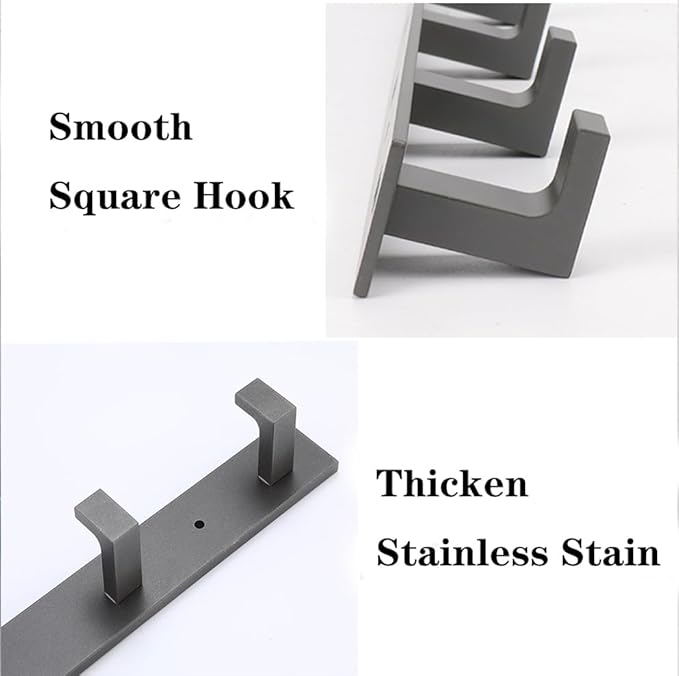 Coat Rack, Heavy Duty Stainless Steel 4 Tri Coat Hook Hanger, Wall Mounted - Image 5