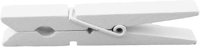 HEEHEE 24 PCS 2.83 Inch White Wooden Clothespins Strong Spring Grip Durable - Image 3