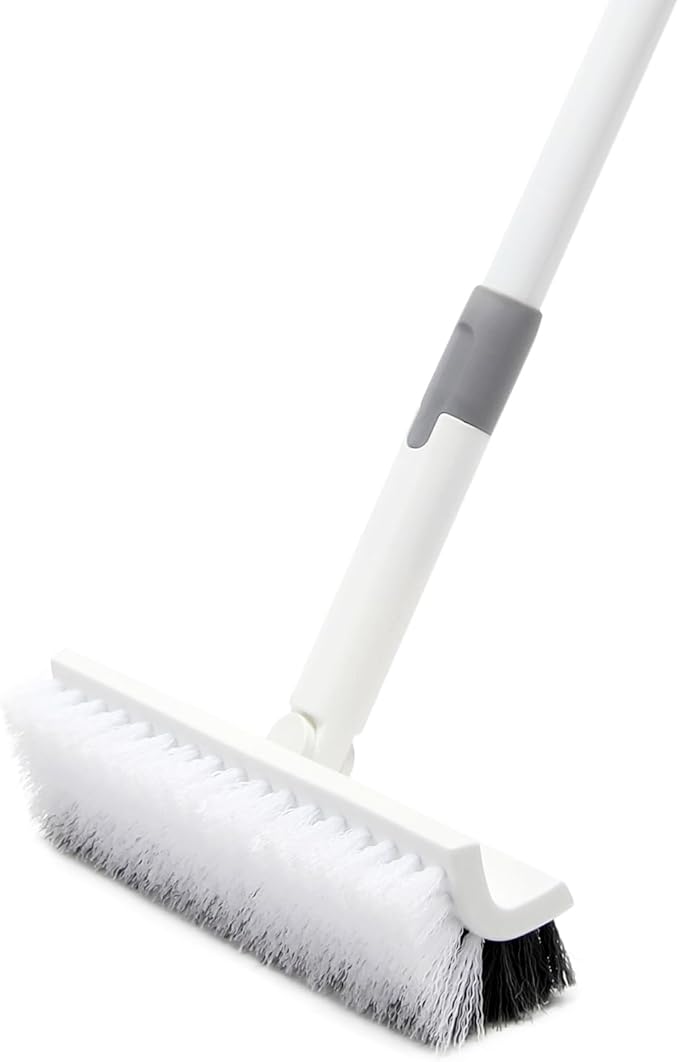 Floor Scrub Brush with Long Handle, Double-Sided V-Shaped Deck Brush, Grout by DOVORSY