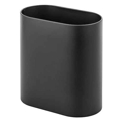 mDesign Slim Pill-Shaped Metal 1.98 Gallon/7 Liter Recycle Trash Can Wastebasket by mDesign