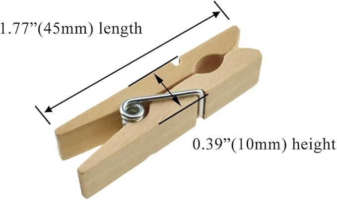 HAHIYO Wooden Clothes Pins Clothespins Wide Do NOT Fall Apart 1.77 inches - Image 2