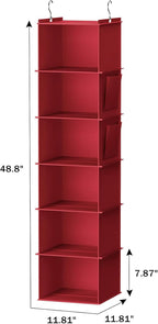 YOUDENOVA Hanging Closet Organizer and Storage, 6-Shelf Closet Hanging Storage - Image 3