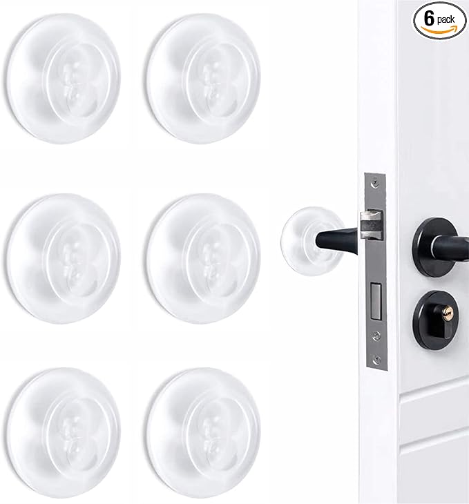 Door Stopper Wall Protector, Adhesive Bumper Protector, Reusable Rubber Door by UPSEN