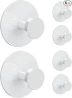 Adhesive Wall Hook for Coat and Towel: Extra Sticky 12 LB, Stainless Coat Rack by BUSSDIS