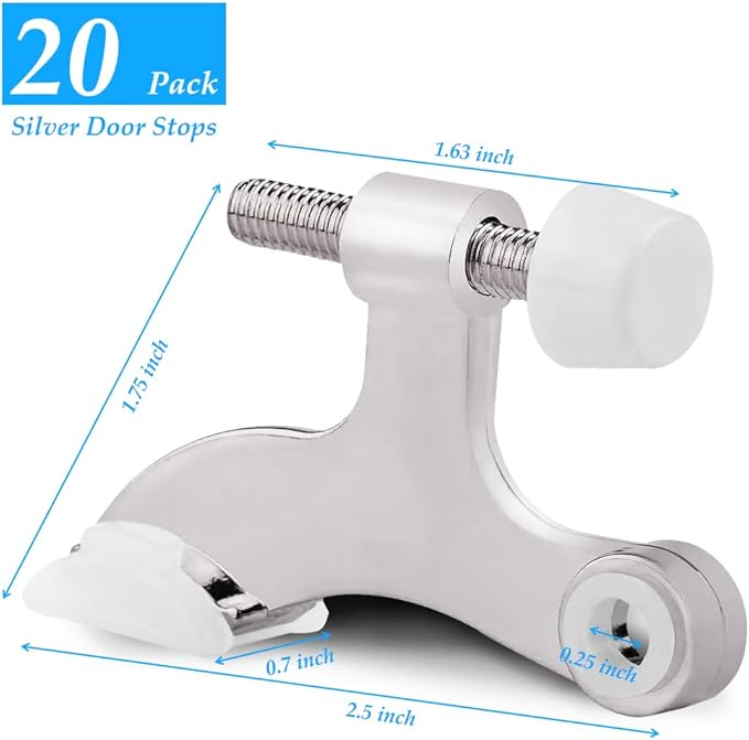 OBTANIM 20 Pack Hinge Pin Door Stopper Heavy Duty Metal Adjustable Door Stops - Image 2