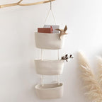 TeoKJ Over the Door Hanging Baskets, 3-Tier Woven Cotton Storage Organizer Bag - Image 5