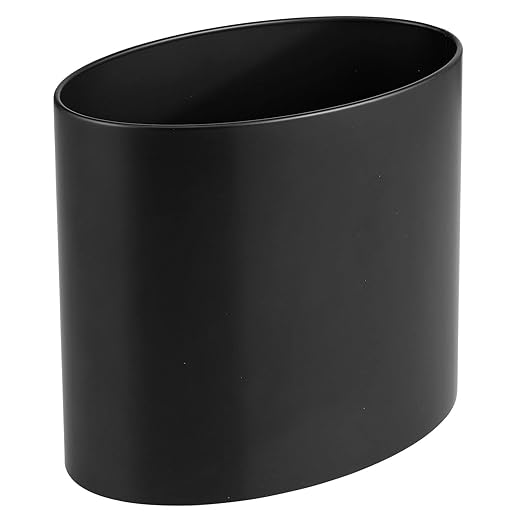 mDesign Stainless Steel Metal Oval Trash Can, 7.9 Liter/2.09 Gallon Wastebasket - Image 5