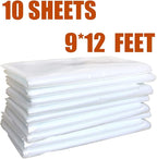 10 Pieces Plastic Drop Sheets for Painting, Waterproof and Dust-Proof Clear - Image 2