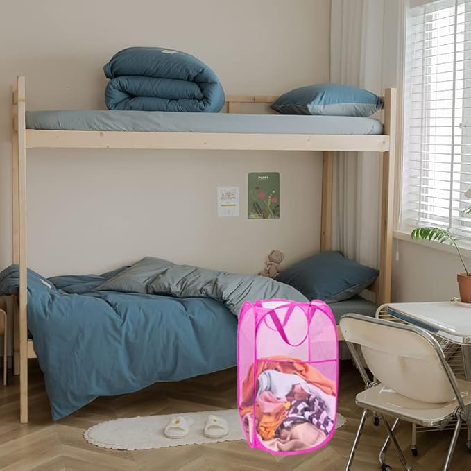 Pop Up Laundry Hamper, Portable Mesh Laundry Basket, Collapsible Clothes - Image 7