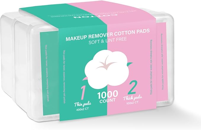 Square Makeup Cotton Pads, 200 Thick and 800 Ultra-Thin Soft, Lint-Free Pads - Image 9