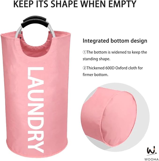 WOOHA 95L Large laundry basket, Collapsible laundry hamper, Tall Clothes - Image 3