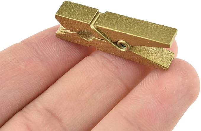 HAHIYO Gold Wooden Clothes Pins Clothespins Small Do NOT Fall Apart 1.38 inches by HAHIYO
