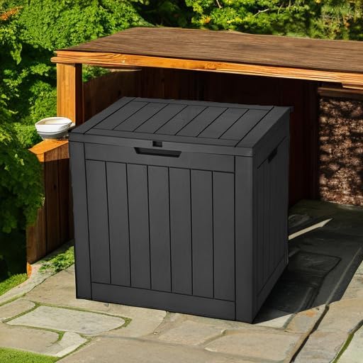 YITAHOME 30 Gallon Deck Box Outdoor Storage Box, Waterproof Resin Package Delivery and Storage Box with Lockable Lid for Patio Furniture Cushions, Pool Accessories, Garden Tools, Black - Image 5