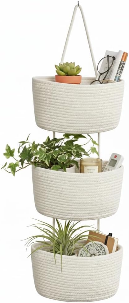 Over the Door Hanging Basket, Decorative Hanging Basket Storage, Organizing by Britwicfr