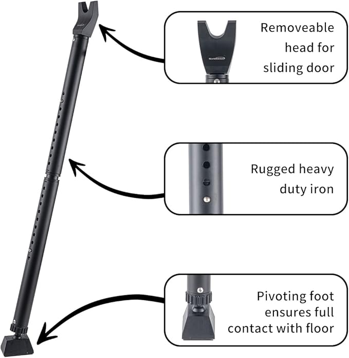 2 Pack 2-in-1 Door Security Bar & Sliding Patio Door Stopper Security Jammer - Image 4