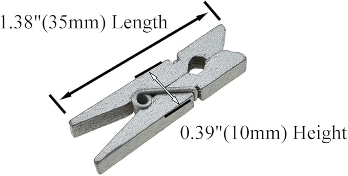 HAHIYO Silver Wooden Clothes Pins Clothespins Small Do NOT Fall Apart 1.38 - Image 2