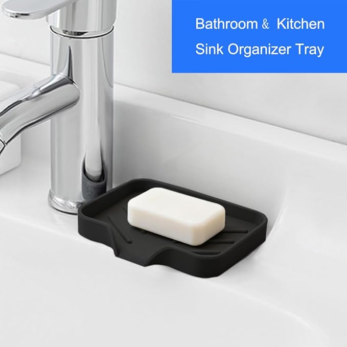 Sponge Holder with Drain Spout, Silicone Sponge Tray - Image 3