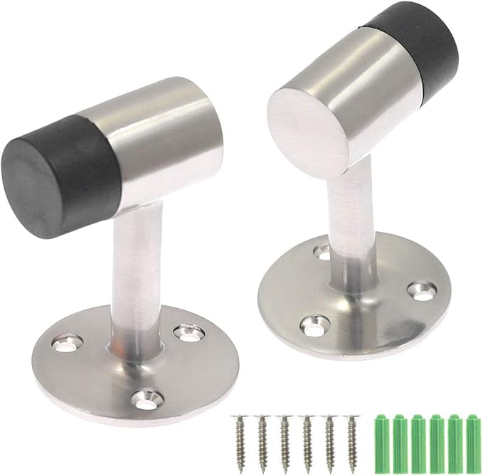 3 Inch / 75mm Heavy Duty Floor Stop, Door Stopper Stainless Steel Brushed Nickel - Image 2