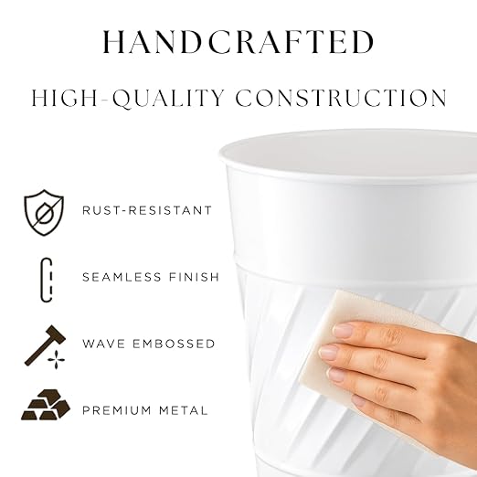 Monarch Abode Metal Bathroom Trash Can – Waste Basket - Image 3