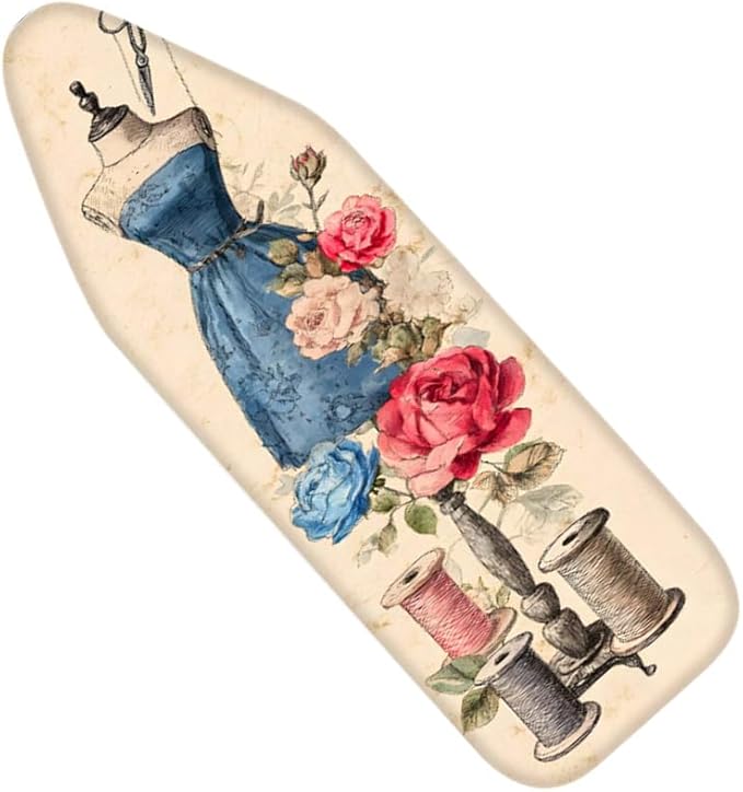 Nuxovilar Vintage Sewing Elements Ironing Board Cover& Floral Design, This by Nuxovilar