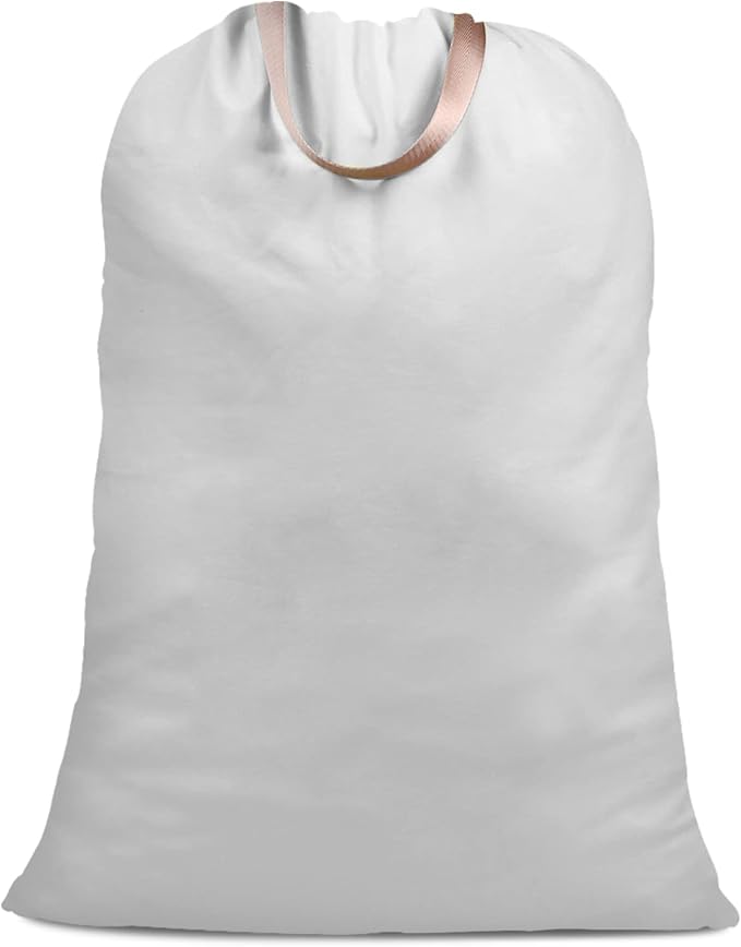 Cotton Canvas Laundry Bag with Handles & Drawstring Straps, Heavy Duty Extra by SANFERGE