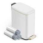 Small Bathroom Trash Can with Lid Soft Close, Step Pedal, 6L / 1.6 Gal by ksskss