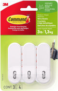 Command Medium Wire Hooks, 3 Hooks, 4 Strips, Damage-Free Hanging Wall Hooks by Command