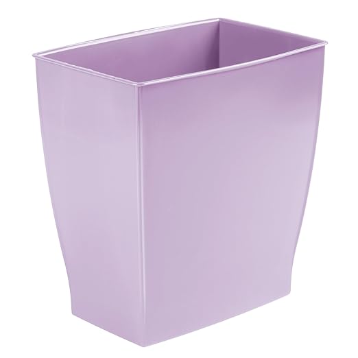 iDesign Small Plastic Bathroom Trash Can, Slim Rectangle Garbage Bin - Image 6