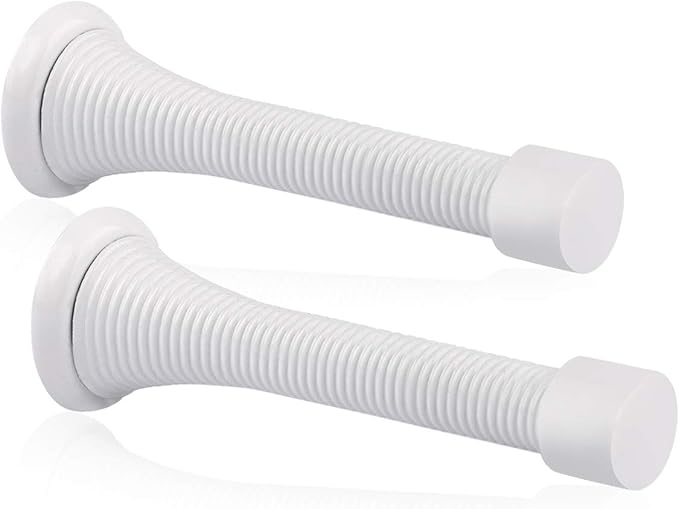 2 Pack Spring Door Stopper White by KOVOSCH